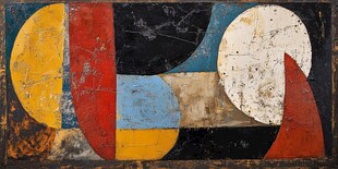 抽象几何色块艺术画作