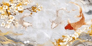 锦鲤戏春景 祥瑞入画来