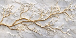 金枝玉叶浮雕墙面装饰画