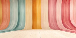 多彩条纹墙面室内空间