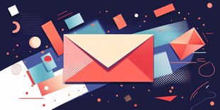多彩邮件元素创意插画