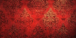 红色奢华复古花纹背景图