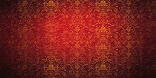 红色华丽复古花纹背景图