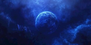 梦幻蓝色星球云海景象