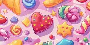 缤纷糖果图案 甜蜜视觉盛宴