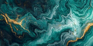 梦幻绿金流体抽象纹理图
