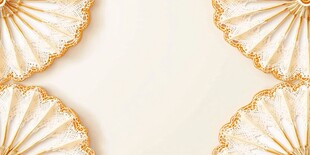 金色扇形装饰 简约背景