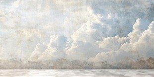 梦幻云海下的空旷场景