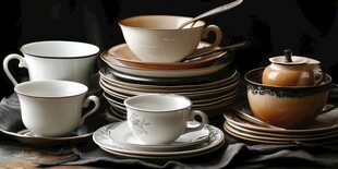 复古风格精美陶瓷餐具组合