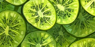 清新猕猴桃切片图案背景