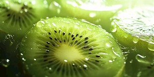 水润鲜切猕猴桃的诱人瞬间