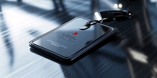 黑色手机配挂绳 时尚精致