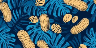 花生与叶片的精美图案