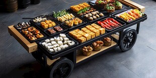 丰盛美食餐车 多样美味