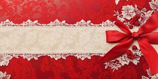 红色蕾丝蝴蝶结装饰背景