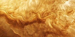 金黄流体纹理抽象艺术画面