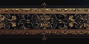 黑金奢华复古花纹装饰条