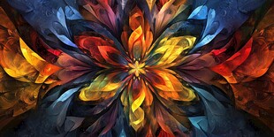 绚丽多彩抽象花朵图案