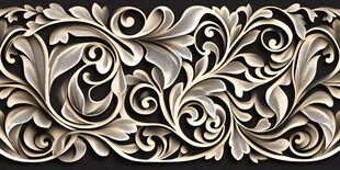 复古浮雕花纹装饰图案