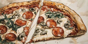 美味切片披萨诱人呈现