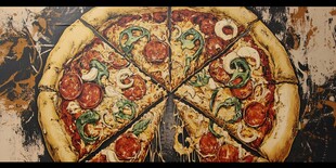 美味多彩披萨切片展示