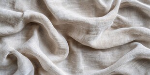 浅米色褶皱亚麻布料纹理