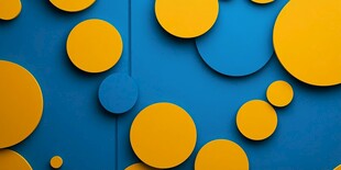 蓝黄圆片构成的创意背景