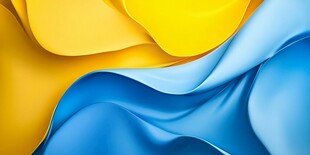 蓝黄交织的动感流体艺术