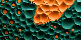 绿橙相间的立体泡泡纹理