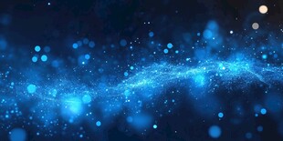 梦幻蓝色粒子流动背景