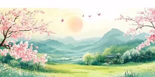 春日山野烂漫风光图