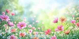 春日繁花盛放的梦幻美景