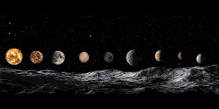 月球视角下的太阳系行星序列