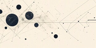 抽象几何线条黑白图案