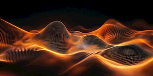 动感橙色波浪线条背景图