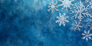 蓝色背景上的精美雪花图案