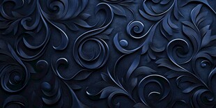 深蓝浮雕花纹背景图案