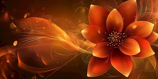 橙花炫光梦幻背景图