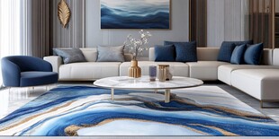 现代简约风客厅蓝调软装