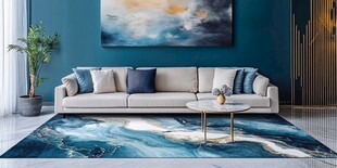 蓝调客厅 艺术与舒适融合