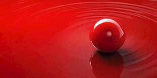 红色球体泛起涟漪画面