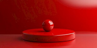红色圆球立于圆盘之上