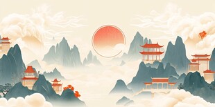 中式山水间的古韵楼阁