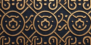 黑金几何复古风花纹图案