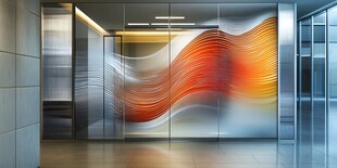 现代艺术风的办公空间墙面