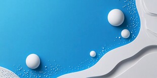 蓝白渐变背景上的立体圆球