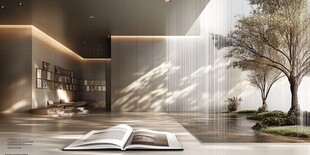 静谧室内的书香与自然景致