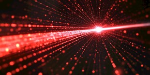 红色光线粒子科幻背景图