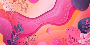 梦幻多彩抽象花卉背景图