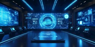 未来科技感的智能操控空间